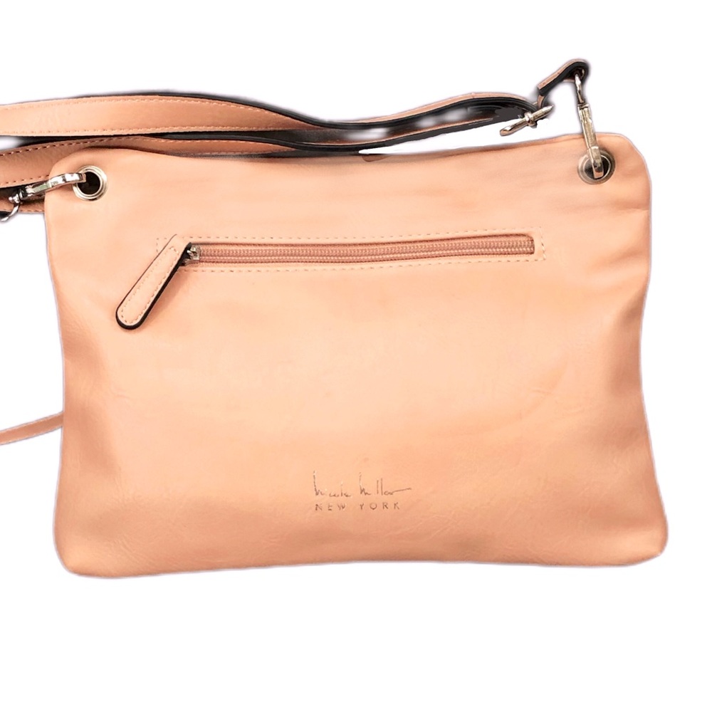 Nicole Miller Blush Vegan Leather Crossbody Bag